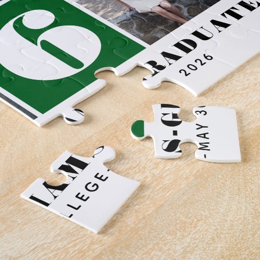 Bold typography Class of 2026 photo collage green Puzzle (Seite)