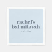 Bold Typography Cool Soft Blue Bat Mitzvah Name Serviette (Vorderseite)