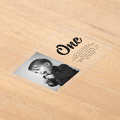 Bold Typography First Birthday Photo Acryleinladungen (Ablage )