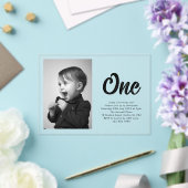 Bold Typography First Birthday Photo Acryleinladungen (In Situ (Hochzeit))