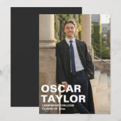 Bold Typography Overlay Full Photo Graduation 2026 Ankündigung (Vorne/Hinten)