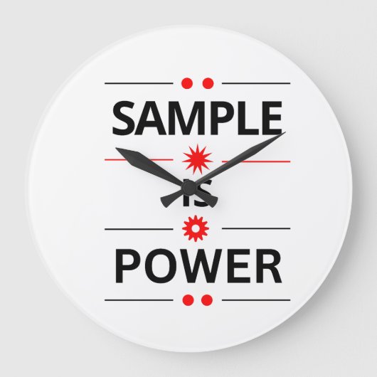 Bold Typography Quote Große Wanduhr (Vorderseite)