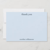 Bold Typography Soft Blue Modern Birthday Name Dankeskarte (Vorderseite)