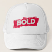 BOLD Typography Trucker Mütze – Rot & Weiß (Vorderseite)