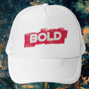 BOLD Typography Trucker Mütze – Rot & Weiß