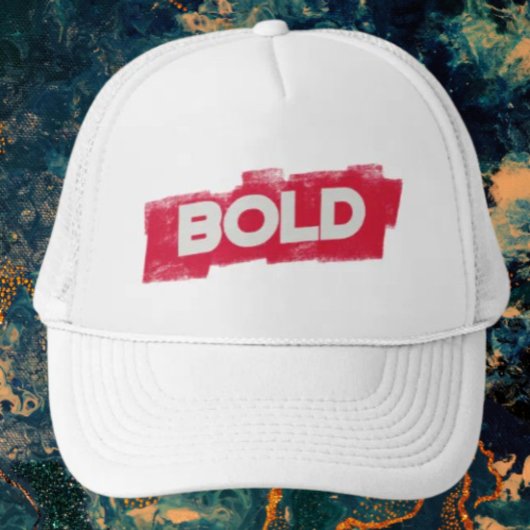 BOLD Typography Trucker Mütze – Rot & Weiß