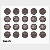 Bold Typography Warm Brown Modern Wedding Custom Runder Aufkleber (Blatt)