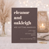 Bold Typography Warm Brown Modern Wedding Einladung