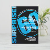 Bold Überraschung Geburtstagseinladung - Blau 60. Einladung (Stehend Vorderseite)