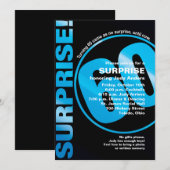 Bold Überraschung Geburtstagseinladung - Blau 60. Einladung (Vorne/Hinten)