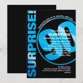 Bold Überraschung Geburtstagseinladung - Blue 90. Einladung (Vorne/Hinten)