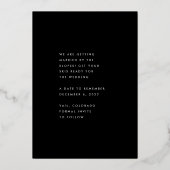 BOLD | Ultra Modern Gold Photo Save Our Date Folieneinladung (Rückseite)