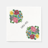 Bold Ungarisch Floral personalisiert Serviette (Vorderseite)