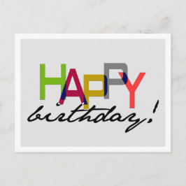 Bold Unisex Happy Geburtstag Typografie Postcard Postkarte