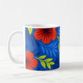 Bold Vermilion Red Florals with Elegant Leaves Kaffeetasse (Links)