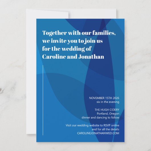 Bold Vibranding Künstlerisch Blue Abstrakt Modern Einladung (Vorderseite)