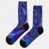 Bold Vibranding Psychedelic Spiraling Fraktal Art Socken (Linkes Detail)