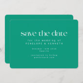 Bold Vibranding Spring Emerald Green Elegant Weddi Save The Date (Vorne/Hinten)