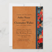 Bold Vibrant Orange Teal Red Flowers Einladung (Vorderseite)