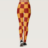 Bold Vibrant Sporty Scarlet & Gold Check Pattern  Leggings (Rückseite)