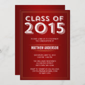 Bold Vintag Red Gold 2015 Abschluss Einladung (Vorne/Hinten)