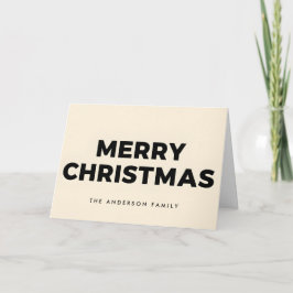Bold Vintage Block Script Merry Christmas Feiertagskarte