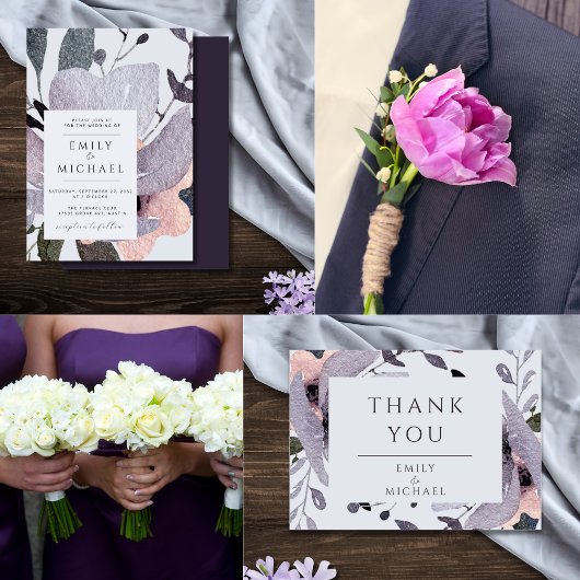 Bold Violet Plum Mauve Floral Abstrakt Programm