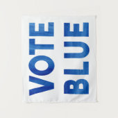 Bold Vote Blue Aquarelltext politisch Wandteppich (Vorderseite)