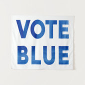 Bold Vote Blue Aquarelltext politisch Wandteppich (Vorderseite (Horizontal))