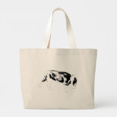 Bold Walking Bulldog Black and White Design Jumbo Stoffbeutel (Rückseite)