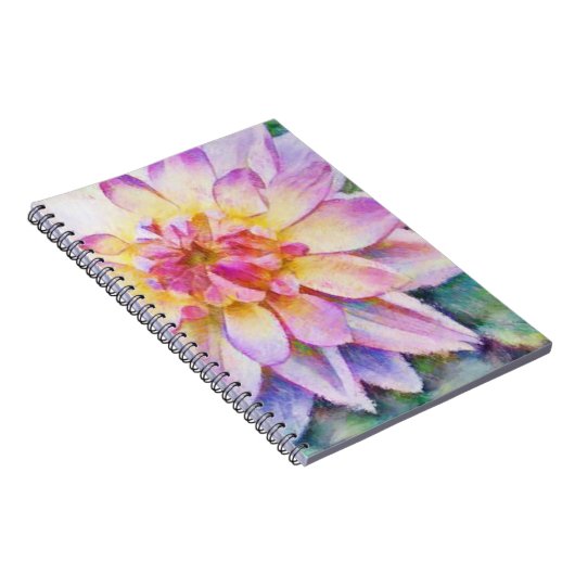 Bold Water Lily Dahlia Print Notebook Notizblock (Rechte Seite)
