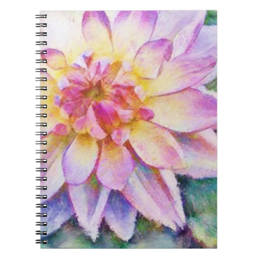 Bold Water Lily Dahlia Print Notebook Notizblock (Vorderseite)