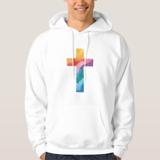Bold Watercolor Cross Hoodie (Vorderseite)