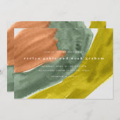 Bold Watercolor Earth Tone Wedding Einladung (Vorne/Hinten)