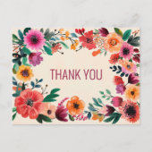 Bold Watercolor Florals DANKE Postkarte (Vorderseite)