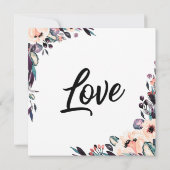 Bold Watercolor Florals und Script "Ihre Hochzeit" Einladung (Rückseite)