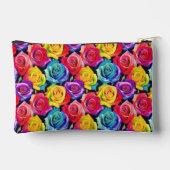 Bold watercolor rose array, floral pattern zubehörtasche (Rückseite)