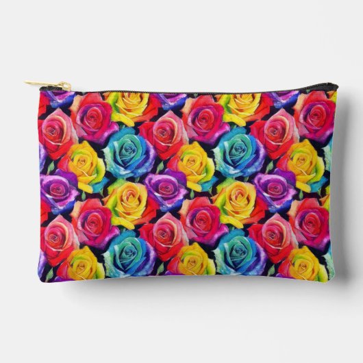 Bold watercolor rose array, floral pattern zubehörtasche (Vorderseite)