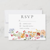 Bold Watercolor Wildflowers Wedding RSVP Karte (Vorderseite)