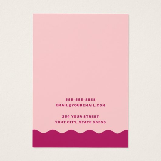 Bold wave border pink burgundy earring card (Rückseite)
