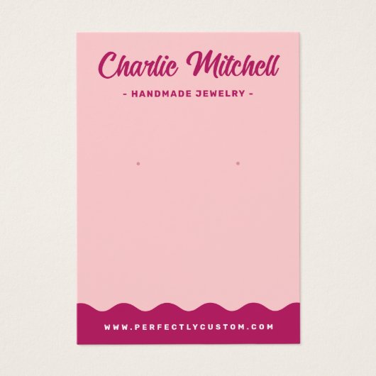 Bold wave border pink burgundy earring card (Vorderseite)