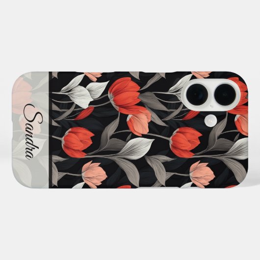 Bold Wedding Favors Tulip Name Case-Mate iPhone Hülle (Rückseite (Horizontal))