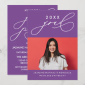 BOLD WHIMSICAL CALLIGRAPHY ABSCHLUSS INVITATION EINLADUNG (Vorne/Hinten)