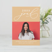 BOLD WHIMSICAL CALLIGRAPHY ABSCHLUSS INVITATION EINLADUNG (Stehend Vorderseite)