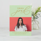 BOLD WHIMSICAL CALLIGRAPHY ABSCHLUSS INVITATION EINLADUNG (Stehend Vorderseite)