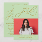BOLD WHIMSICAL CALLIGRAPHY ABSCHLUSS INVITATION EINLADUNG (Vorne/Hinten)