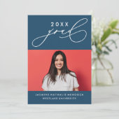 BOLD WHIMSICAL CALLIGRAPHY ABSCHLUSS INVITATION EINLADUNG (Stehend Vorderseite)