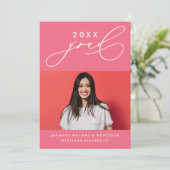 BOLD WHIMSICAL CALLIGRAPHY ABSCHLUSS INVITATION EINLADUNG (Stehend Vorderseite)