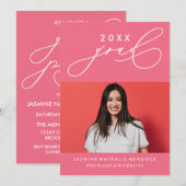 BOLD WHIMSICAL CALLIGRAPHY ABSCHLUSS INVITATION EINLADUNG (Vorne/Hinten)
