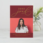 BOLD WHIMSICAL CALLIGRAPHY ABSCHLUSS INVITATION EINLADUNG (Stehend Vorderseite)